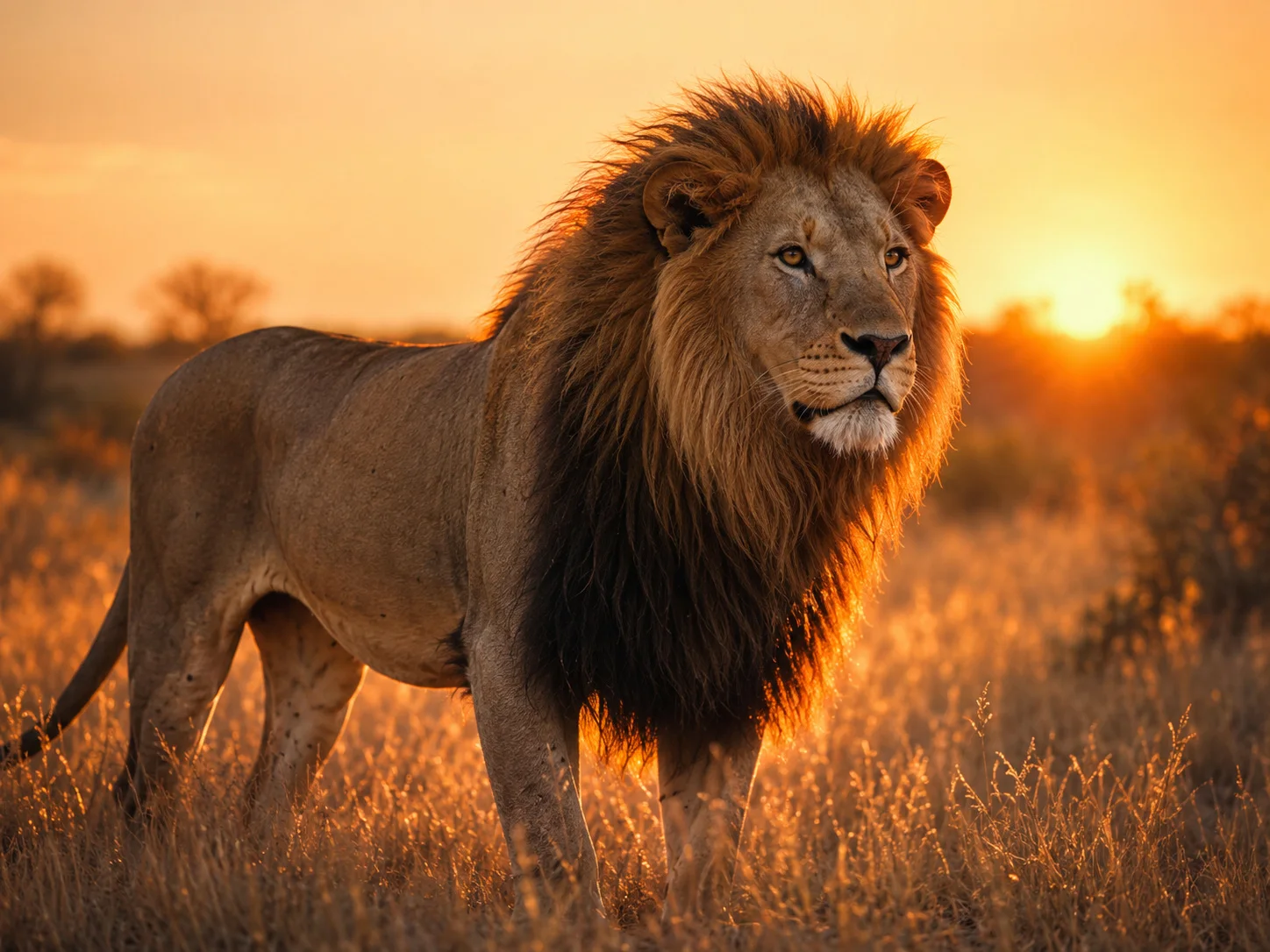 Lion male golden mane